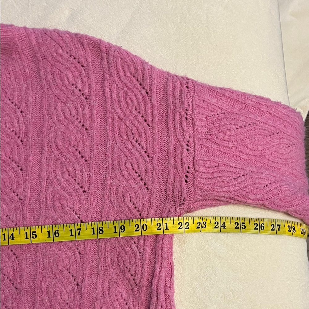 Ruby Moon Pink Cable Knit Sweater - Picture 5 of 5